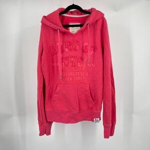 Vintage Y2K Aeropostale Hoodie Sweatshirt Pink Embroidered Medium Preppy Lounge